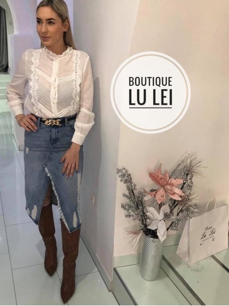 Suknja traper s reme...